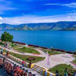 Samosir Island in the middle of the lake